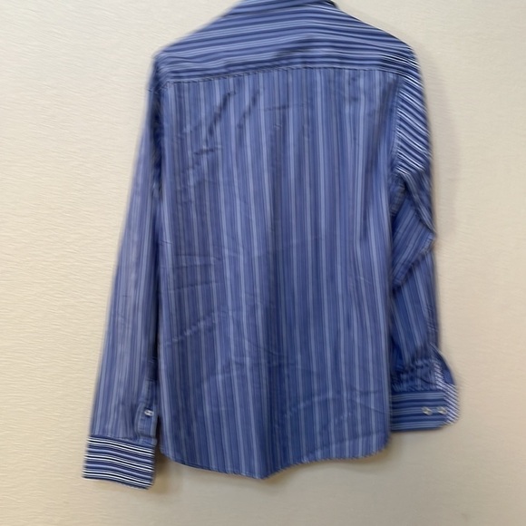 BUGATCHI uomo cotton shirt long sleeve striped button down Sz medium M - Picture 6 of 8